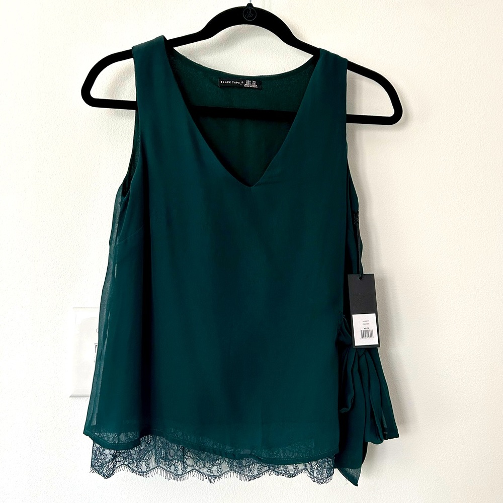 NWT forest green blouse